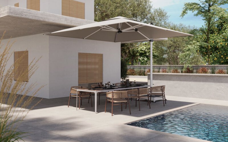 La solution parfaite pour chaque espace extérieur : la diversité des parasols Solero